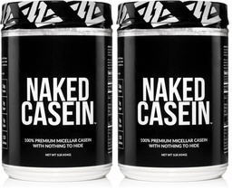 NAKED Casein - 1Lb Micellar Casein Protein - Bulk, Zero Carb, GMO-Free, Gluten Free, Soy Free, Preservative Free - Stimulate Muscle Growth - Enhance Recovery - 15 Servings (Pack of 2)