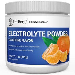 Dr Berg Zero Sugar Hydration Keto Electrolyte Powder - Wzmocniony w / 1000 mg potasu i Real Pink Himalayan Salt (NIE Salt Stołowy) - Tangerine Flavor Hydration Drink Supplement - 50 Słupki