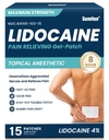 Sumifun 4% Lidocaine Patches Maximum Strength - 15 Count Pain Relief Patches for Back, Shoulder, Elbow, Knee, Muscle & Joint - Topical Analgesic Unscented
