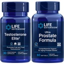 Przedłużenie życia Testosteron Elite, 30 Kapsułki wegetariańskie 124; Ultra Prostate Formuła, 60 softgeli 124; Zdrowa Prostate, Testosteron Wsparcie produkcji, Suplementy dla mężczyzn