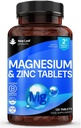 Magnezu Suplement 500mg Magnezu i cynku Suplement - Wysoka Absorbcja Magnezu Oksyd & Cynk - Mięśnie kości & Zdrowe funkcje immunologiczne - Wegan, Non-GMO, Gluten- Free - 120 Łatwe do połknięcia tabletki
