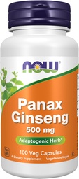 Teraz żywności Suplementy, Panax Ginseng (Root) 500 mg, Adaptogenetic Herb *, 100 kapsułki Veg