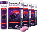 Sambucol Black Elderberry Tablets z witaminą C & Cynk - Suplement wsparcia immunologicznego, Black Elderberry z cynku i witaminy C tabletki musujące, Wysokie przeciwutleniacze, Pić Fizziego - 15 Tabletki
