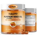 Pumpkin Seed Oil Gummies with Saw Palmetto, Pumpkin Seed Oil Extract for Hair Growth & Men Health, Cold-Pressed Supplements for Women Men, Vegan, Sugar Free, Lemon, 120 Chewable