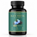 Nuvora Black Seed Oil Capsules, with 5% Thymoquinone, Turmeric & Black Pepper Extract, Purely Nutrient Organic Cold Pressed Black Cumin Seed Oil Softgels, Non-GMO, Gluten-Free, 90 Softgels (1)