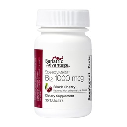 Bariatric Advantage B- 12 Speedy Melts, Witamina B12 1000 mcg suplement, Szybkie topienie z 200 mcg kwasu foliowego dla wsparcia żywieniowego - Black Cherry, 30 Hrabia
