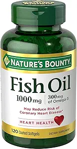 Nature 's Bounty Fish Oil 1000 mg, Odorless, 120 Softgels Powleczone (Opakowanie 3)