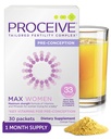 Proceive Max Tailored Fertility Supplement for Women, Pre Conception Vitamins, Minerals, and Amino Acids with Vitamin D, Zinc, Myo Inositol, and Folate, 30 Vegan Drink Mix Packets, Orange Flavor
