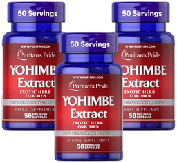 Puritan 's Pride Yohimbe 1000 Mg, 50 Hrabia, Celuloza roślinna, Żelatyna (Opakowanie 3)