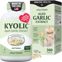Maxi Health Kyolic Organic Garlic Supplement - koszerne Garlic Tablets z Kyolic Aged Garlic Extract for Immune Support - Wegetariańskie czosnku pigułki (360 Count)