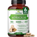 Zazzee Ekstra Siła Astragalus Korzeń 20: 1 Ekstrakt, 5000 mg Siła, 70% Polisacharydy, 180 Kapsułki wegańskie, 6 Miesiąc Dostawy, 100% Wegetarianin, Standaryzowane i skoncentrowane 20X Ekstrakt, Non-GMO