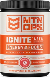 MTN OPS Ignite Lite Energy Drink Powder Guten Free Nitric Oxide Supplement Drink Mix, L Arginina, L Cytrulina, Kofeina & Nutropic Sugar Free Drink Mix, 45 Servings, Pink Citrus