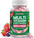 YumVs Kids Multivitamin with Iron & Minerals Chewable Tablets – Grape & Berry Flavor Vitamins for Toddlers & Children Age 2+ – Daily Multivitamin for Immune Support – Kosher, Non-GMO – 120 Chewables