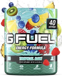 G Paliwo Tropical Rain Energy Drink Proszek, Wstępny trening kofeiny do gier, bezcukrowy Amino, Witamina + Przeciwutleniacze, 9.8oz (Owoce Medley, 40 Służenie)