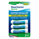SinuCleanse Vapor Inhaler, Made in USA, Portable, On-The-Go, Non-Medicated, Refreshing Vapors, Pack of 3 Vapor Sticks