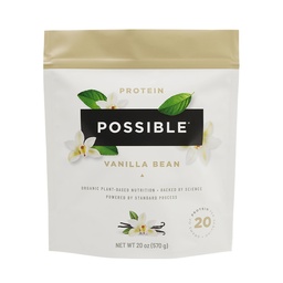 Białko w proszku Vanilla Bean - 20g Wegan, Mieszanka białka na bazie plantacji - Non-GMO, Non-Dairy, Gluten- Free - 3.5g BCAA - 9 Esential Amino Acids - 15-Day Supply - 1 Bag, 15 Służenie