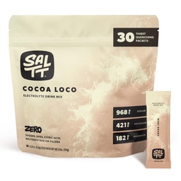 SALTT Electrolytes Proszek Drink Mix - Cocoa Loco - 30 Pakiety nawadniające - Magnez, Potas, Sód, Minerały śladowe - Zero Sugar & Gluten Free - Travel Essentials