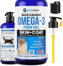 Omega 3 Olej rybny dla kotów - Lepsze niż olej z łososia dla kotów - Kot + Witaminy i suplementy - Kot Dostawy zdrowotne - Kot Leczenie łupieżu - Liquid Fish Oil dla zwierząt domowych - Produkty rozrzucania kotów