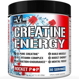 EVL Creatine Energy Powder - 30 Servings - Rocket Pop