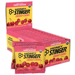 Honey Stinger Organic Cherry Blossom Energy Chew, Gluten Free & Kofeina Free, do ćwiczeń, Bieganie i wydajność, Sport Nutrition for Home & Gym, Przed i w połowie treningu, 12 Pack, 21.6 unce