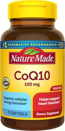 Nature Made CoQ10 100mg, Suplement diety dla Heart Health Support, 72 Softgels, 72 Day Supply