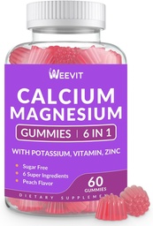 Sugar Free Gummie wapnia Suplement 600mg, Gummie cynku wapnia Magnezu z witaminą D3 K2, Potas, Gummy wysokiej absorpcji CA dla kości, Zęby i mięśnie