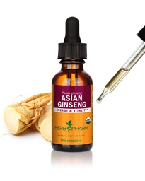 Herb Pharm Asian (Panax) Ginseng Liquid Extract for Energy and Stamina Support - 1 unce