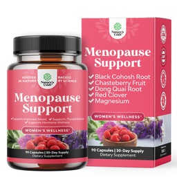 Kompletny suplement do menopauzy ziołowej dla kobiet - Menopauza wieloskładnikowa Równowaga hormonalna dla kobiet na nocne poty i więcej z Dong Quai Vitex Chaste Berry i Black Cohosh - Mini Caps