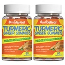 Kurkuminy kurkuminy 500 mg, z ekstraktem z korzeni kurkumy, korzeń imbiru, ekstrakt z papryki czarnej, wsparcie przeciwutleniające, gumki z aromatu pomarańczowego, 60 Count (Pack of 2)