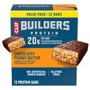 CLIF BUILDERS Bary protein - Czekoladowy Masło orzechowe Flavor - 20 g Białko oparte na roślinach - Gluten Free - Non-GMO - Niska Glycemic - Brak sztucznych słodzików - Pakiet wartości, 2.4 oz. (12 Count)