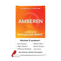 Amberen Menopauza Suplement dla Kobiet, 120 Kapsułki, Klinicznie udowodnione, Pomaga Wsparcie Hormon Równowaga, Pomaga Relieve 12 Objawy menopauzy: Gorące błyski, nocne poty, Mood Swings i więcej