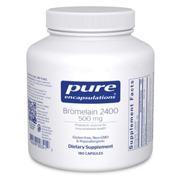 Pure Encapsulations Bromelain 2400 500 mg - dla wsparcia i zdrowia układu mięśniowo-szkieletowego - Pomocnik Joints & Odzyskiwanie mięśni * - Enzymy proteolityczne - Wegan - 180 Kapsułki