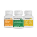 TrioXL - 3 potężne suplementy, które promują silny system immunologiczny, zawiera TumericXL, VitaminXL D3 & ProbioticXL, Gluten- Free Immune Booster, 3- 30 Count