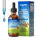 Płynny wapniowy cytrynian krople z L-lizyny 500 mg, magnezu i cynku, wapnia cytrynian 600 mg suplement z witaminą D3 i K2 dla dzieci i dorosłych, 2 Fl Oz