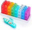 Monthly Pill Organizer, 31 dzień Pill Dispenser 3 razy dziennie z małym pill Box, 4 tygodniowy pojemnik na pill dla witamin, olej rybny, suplement i Medicine- BPA Free, Łatwy w użyciu