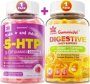 Grzyby Ginger Chews Suplement Gummies dla Nudności, Relief żołądkowy i 5HTP Gummies dla dorosłych i dzieci 8 + z GABA + Glycinate magnezu