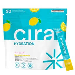 Cira Hydration Stick Packs x Alicia McCarvell Electrolyte Powder & Drink Mix for On-The-Go Dehydration Relief & Recovery - Self Love Lemonade, 20 Servings