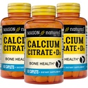 MASON NATURAL Wapnia Citrate Plus Witamina D3, 6 Miesiące dostaw, wzmacnia funkcje mięśni i kości zdrowia, 3 Pack