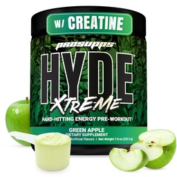 PROSUPPS Mr Hyde Xtreme Pre Workout Powder with Creapine, Beta Alaine & Caepine - Extreme Energy, Pomps, Focus & Performance - Fitness & Gym Supplements for Men & Women (Green Apple, 30 Servings)