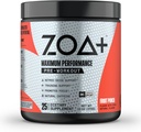 ZOA + Zero cukru przed treningiem Proszek, Owoce Punch - NSF Certified for Sport z elektrolitami, Kreatyna, Beta Alanine, Ginkgo Biloba, 200mg Kofeina - 25 Służenie