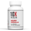 10X Zdrowie Neuro Medulla Suplement mózgu - Nootropics Suplement wsparcia mózgu dla mózgu, Pamięć i Focus - Suplementy pamięci z witaminą B1 & B3, Cynk, Ginkgo Biloba & More - 60 Kapsułki