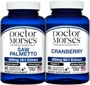 Dr Morse 's Saw Palmetto 5000mg & Cranberry 30000mg Bundle - Prostate Health, Urynary Tract Support, and Overall Wellness for Men and Women, FDA- Registered, NSF- Certified 90 kapsułki