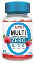 YUM- V 's Multivitamin Zero Gummies by YumVs Xi124; Sugar- Free Vitamin Supplement for Women & Men Xi124; Chrom, Tiamina i Magnezu Xi124; Natural Malina Flavor Chewables - 60 Count