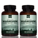 Naturalny Rhythm Triple Calm Magnezu 150 mg - 2 Pack - Magnezu Suplement z Magnezu Glycinate, Malate i Taurate. Mieszanka uspokajająca do promowania odpoczynku i relaksacji - 120 butelek