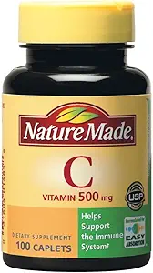 Nature Made Witamina C 500 mg Kapsułki, dla immunologicznego wsparcia, Gluten Free 100 Count (Pack of 3)