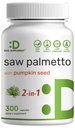Saw Palmetto Suplement z nasion dyni, 300 Kapsułki 124; Promotes Prostate Health 124; DHT Blocker 124; Witaminy wzrostu włosów, Utrzymanie normalnej częstotliwości moczu