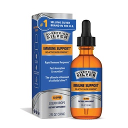 Superior Silver Immune Support - Colloidal Silver, Bio- Active Silver Hydrosol, 10 ppm, Liquid Dropper, 2 Fl Oz, (59 ml)