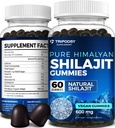 Pure Himalayan Organic Shilajit Gummies - Pothent Shilajit Resin Supplement for Men & Women - 100% Natural with 90 + Trace Minerals - Boost Energy, Vitality, and Immune Support - 60 Gummies