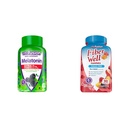 Witafuzja Dodatkowa siła Melatonina Gummy Witaminy, 5mg, 120 ct Gummies & Fiber Well Sugar Free Fiber Supplement, Brzoskwinia, Truskawka i BlackBerry Smakowe Suplementy, 90 Hrabia