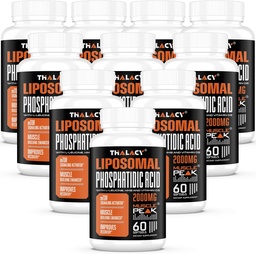 2000mg Liposomalny Fosfatydyczny Acid Muscle Builder (PA), Wysoka Absorpcja Muscle Building Supplements dla mężczyzn i kobiet 124; Mięśnie Gainer, Synteza białka mTOR i Lean Muscle, Siła, 10 Pack